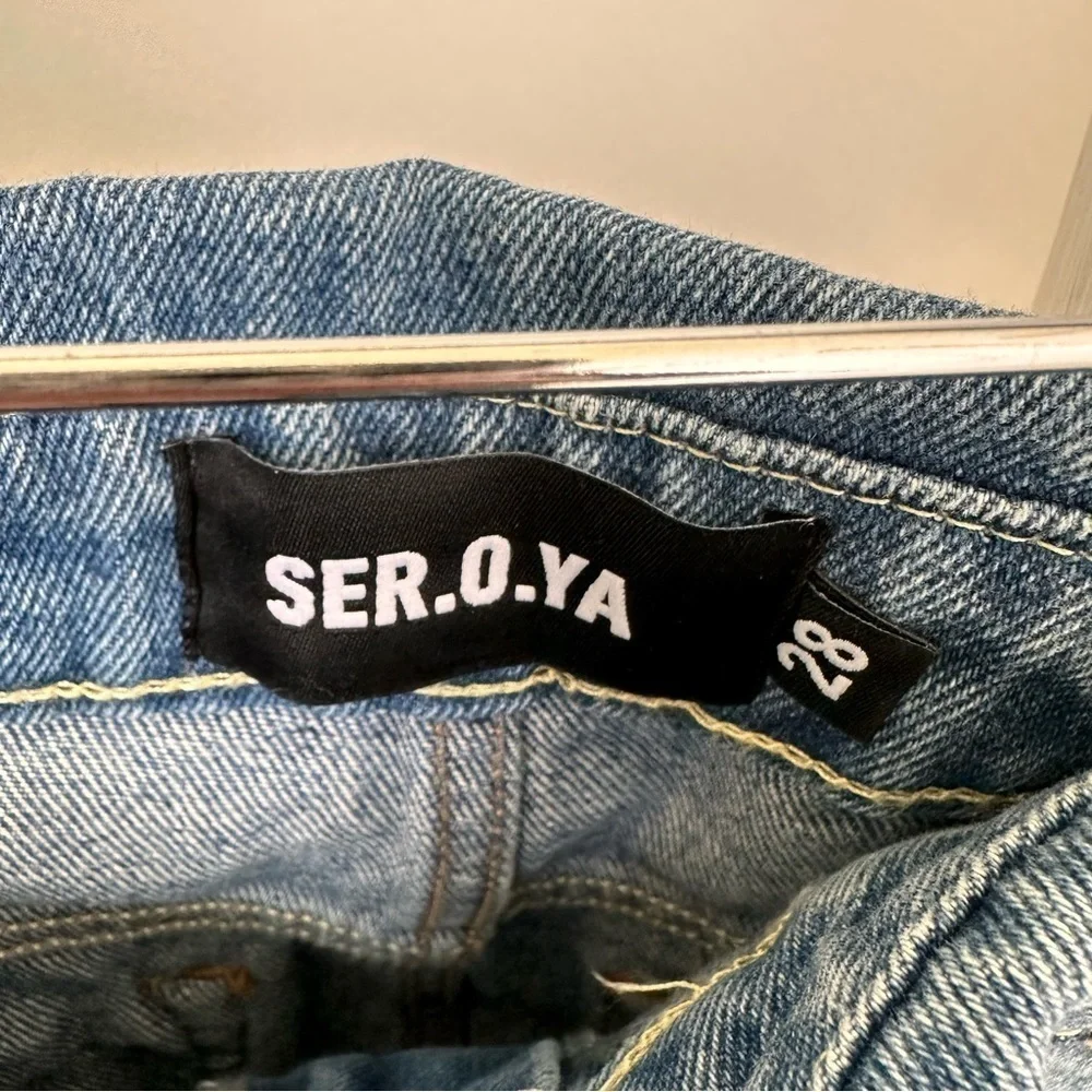 Revolve SER.O.YA Holly Foldover Denim Mini Skirt Sz 28